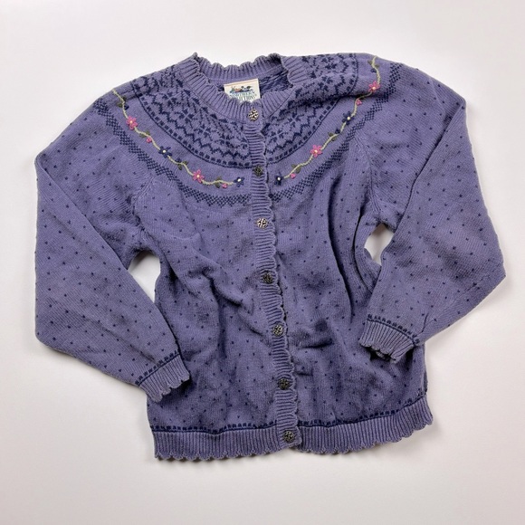 Vintage Northern Reflections Embroidered Purple Sweater with Floral Detail - Picture 1 of 8